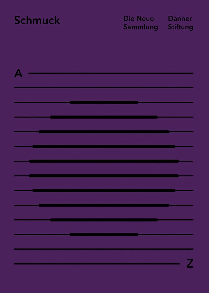 Horizontal lines, A Z, Schmuck Die Neue Sammlung Danner Stiftung in black font on purple cover