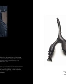 2 overlaid pictures of female face with transparent wolf head over top, black cover, HUNT Kadri Mälk's Jewellery Collection in white font below.