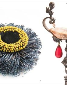 Bright red cover with gold font on 'The Jewellery Box', by Arnoldsche Art Publishers.