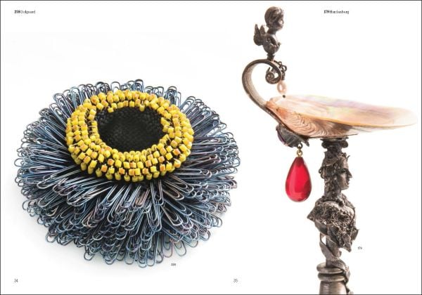 Bright red cover with gold font on 'The Jewellery Box', by Arnoldsche Art Publishers.