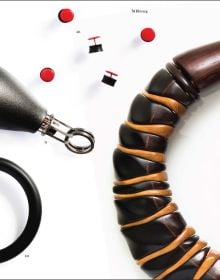 Bright red cover with gold font on 'The Jewellery Box', by Arnoldsche Art Publishers.