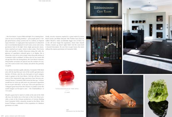 Pink, purple and red kaleidoscope pattern on cover of slipcase from 'Gems, Colours & Wild Stories, 175 Years of Constantin Wild', by Arnoldsche Art Publishers.