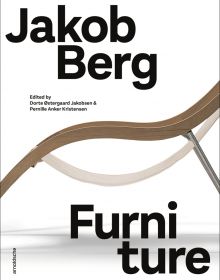 Minimalist Danish Lido Lounge Chair, on white cover of 'Jakob Berg: Furniture', by Arnoldsche Art Publishers.