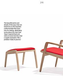 Minimalist Danish Lido Lounge Chair, on white cover of 'Jakob Berg: Furniture', by Arnoldsche Art Publishers.