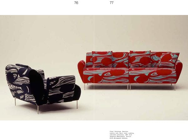 Minimalist Danish Lido Lounge Chair, on white cover of 'Jakob Berg: Furniture', by Arnoldsche Art Publishers.