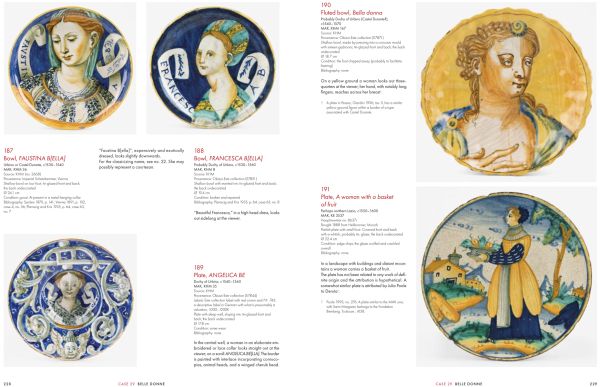 Book cover of Tin-Glaze and Image Culture, The MAK Maiolica Collection in Its Wider Context, featuring three pieces of Italian maiolica tableware. Published by Arnoldsche Art Publishers.