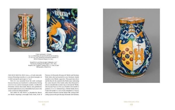 Book cover of MORGAN –The Collector Essays in Honor of Linda Roth’s 40th Anniversary at the Wadsworth Atheneum Museum of Art, with a gold carriage clock with red bust on top. Published by Arnoldsche Art Publishers.