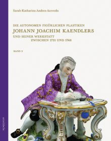 Meissen porcelain group of figures, cherub holding bow, on cover of 'Die autonomen figürlichen Plastiken Johann Joachim Kaendlers und seiner Werkstatt zwischen 1731', by Arnoldsche Art Publishers.