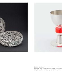Book cover of Silver Triennial International, 20th Worldwide Competition, with silver metal ball bearings fused together. Published by Arnoldsche Art Publishers.