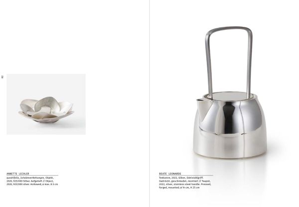 Book cover of Silver Triennial International, 20th Worldwide Competition, with silver metal ball bearings fused together. Published by Arnoldsche Art Publishers.