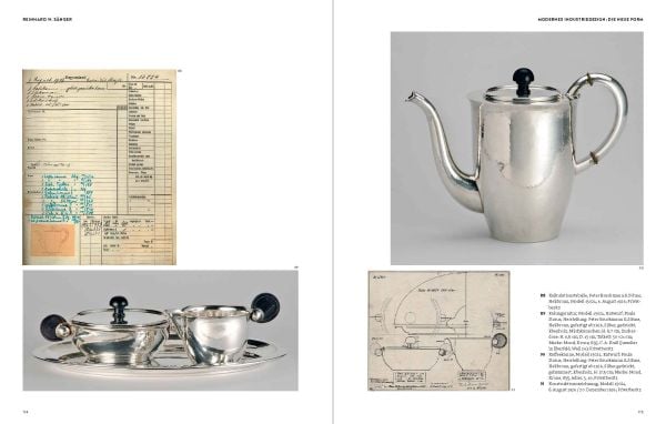 Book cover of Paula Straus, with a silver teapot designed by the visual artist. Published by Arnoldsche Art Publishers.