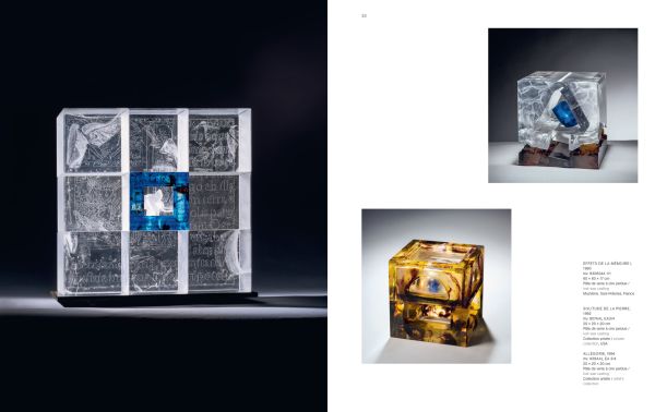 Book cover of Antoine Leperlier: Shaping Time. Works in Glass from 1981 to Now / Donner forme au temps. Œuvres en verre de 1981 à aujourd’hui, with a wax artwork. Published by Arnoldsche Art Publishers.