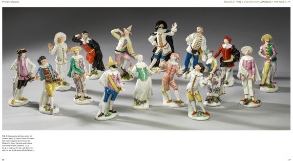 Book cover of Magnificence of Rococo: Kaendler’s Meissen Porcelain Figures, with a porcelain figurine of two figures. Published by Arnoldsche Art Publishers.