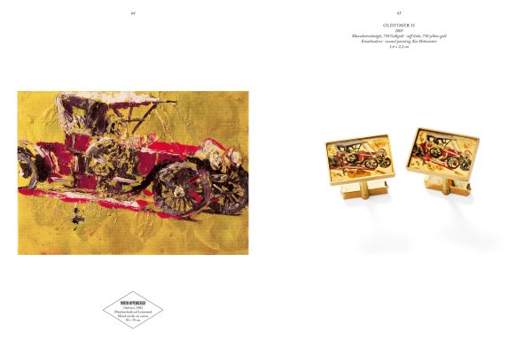 Book cover of Gabi Dziuba & Friends, with three shiny butterfly shaped pieces. Published by Arnoldsche Art Publishers.