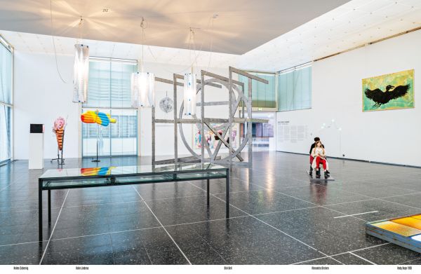 Book cover of Gabi Dziuba & Friends, with three shiny butterfly shaped pieces. Published by Arnoldsche Art Publishers.