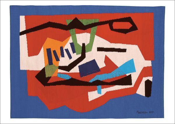 Book cover of Bruno Pedrosa: Between Worlds, with a colorful abstract painting. Published by Arnoldsche Art Publishers.