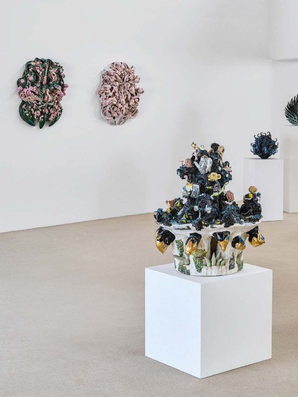 Book cover of 15th Westerwald Prize 2024: Ceramics of Europe, with an abstract ceramic sculpture. Published by Arnoldsche Art Publishers.