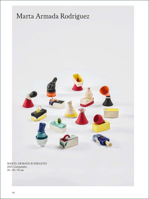 Book cover of 15th Westerwald Prize 2024: Ceramics of Europe, with an abstract ceramic sculpture. Published by Arnoldsche Art Publishers.