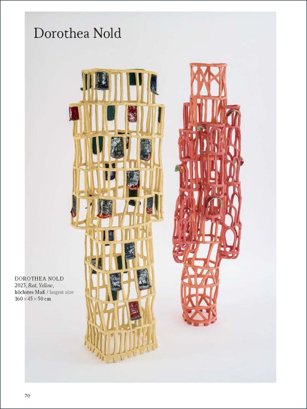 Book cover of 15th Westerwald Prize 2024: Ceramics of Europe, with an abstract ceramic sculpture. Published by Arnoldsche Art Publishers.