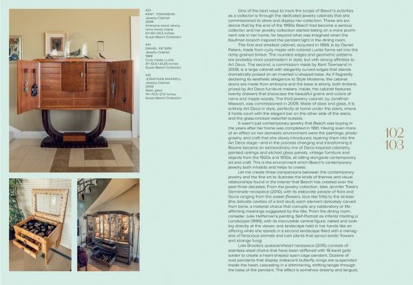 Book cover of Feast: Contemporary Jewelry from the Susan Beech Collection, featuring a figure in red dress wearing a large gold bangle made of cord. Published by Arnoldsche Art Publishers.