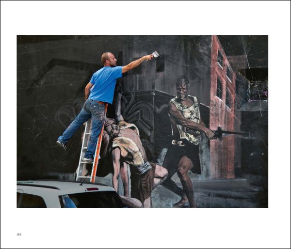 Book cover of Brick Lane in London: All the World’s a Stage: Street Photography by David and Sonya Newell-Smith, featuring two couples sitting in a cafe. Published by Arnoldsche Art Publishers.