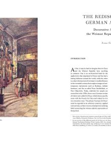 Book cover of Berlin Deko: Central European Furniture from 1910 to 1930, featuring a carved figure on the side of a piece of wood furniture. Published by Arnoldsche Art Publishers.