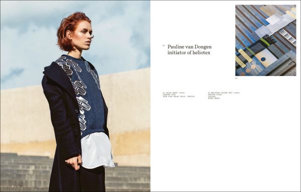 Book cover of Textile Practices: Forty Female Artists and Designers from Europe; featuring a model in a large blue floral dress. Published by Arnoldsche Art Publishers.