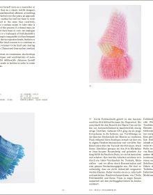 Book cover of Textile Practices: Forty Female Artists and Designers from Europe; featuring a model in a large blue floral dress. Published by Arnoldsche Art Publishers.