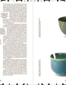 Book cover of Aufgetischt: Eine kulinarische Weltreise. Zur Kultur des Essens und Trinkens; featuring a metal contraption and a brown paper bag. Published by Arnoldsche Art Publishers.