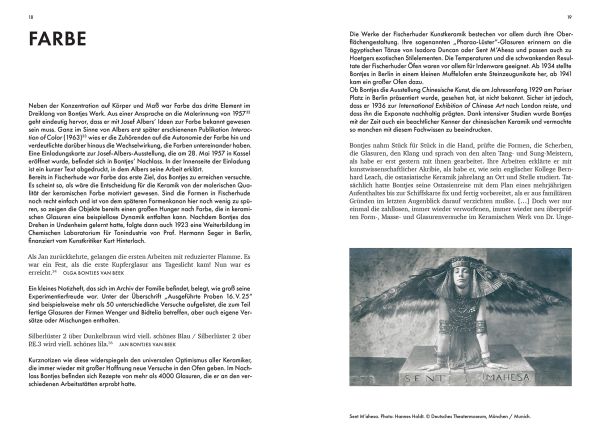 Book cover of Jan Bontjes van Beek: Body | Scale | Color; featuring a glazed ceramic pot and vase. Published by Arnoldsche Art Publishers.