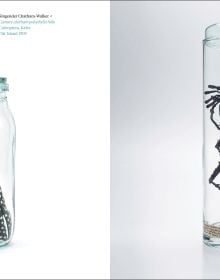 Book cover of Dana Meyer: South Pacific Expedition; featuring a large insect in a bottle. Published by Arnoldsche Art Publishers.