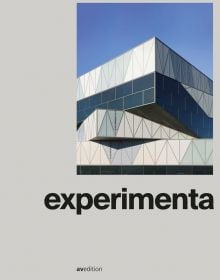 Experimenta Science Centre with glass exterior, on cover of 'experimenta, A science center in a new dimension', by Avedition Gmbh.