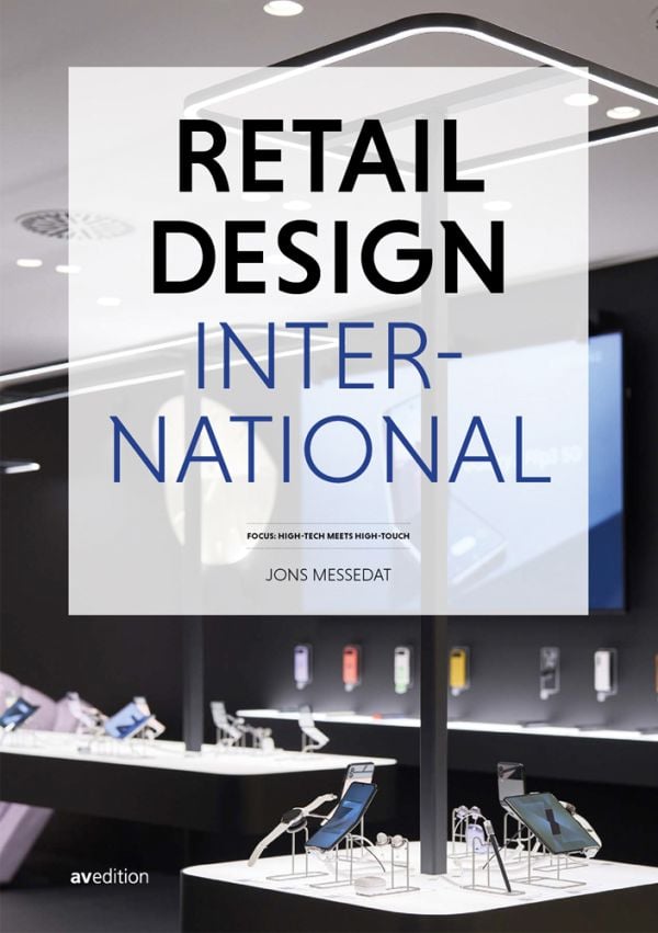 Book cover of Retail Design International Vol. 8, Components, Spaces, Buildings, with a design exhibition space, and dispensers. Published by Avedition Gmbh.
