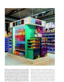 Book cover of Retail Design International Vol. 8, Components, Spaces, Buildings, with a design exhibition space, and dispensers. Published by Avedition Gmbh.