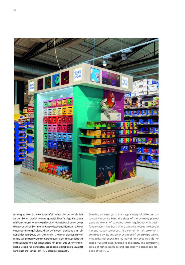 Book cover of Retail Design International Vol. 8, Components, Spaces, Buildings, with a design exhibition space, and dispensers. Published by Avedition Gmbh.
