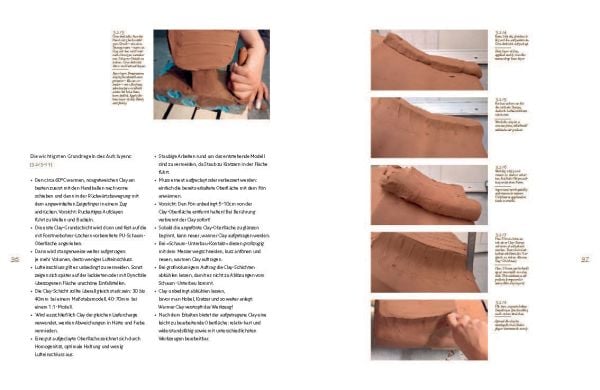 Hand using carving tool draw into clay surface, on cover of 'Clay Secrets, From concept to perfect form: The art of clay modelling', by Avedition.