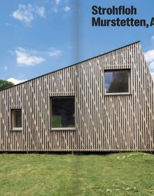 Wood framed building behind title text on cover of 'Sustainable Architecture & Design 2023 / 2024', by Avedition.