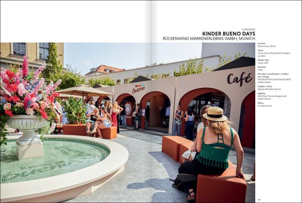 Book cover of Experience & Event Design 2025 / 2026; featuring flower shapes made with lights. Published by Avedition Gmbh.