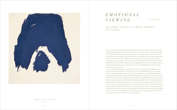 Dark abstract shape on cream cover, James Bishop in brown font on white border