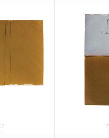 Dark abstract shape on cream cover, James Bishop in brown font on white border