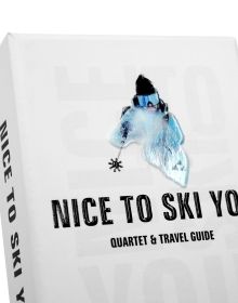 Box cover of Nice To Ski You: Quartet & Travel Guide, featuring a skier moving down the slopes at speed. Published by Seltmann Publishers.