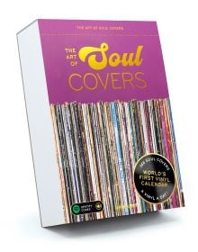 Calendar cover of The Art of Soul Covers, with a shelf of vinyl records. Published by Seltmann Publishers.
