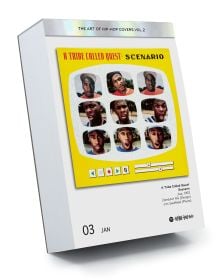 Calendar cover of The Art of Hip Hop Covers Vol. 2, with a shelf of vinyl records. Published by Seltmann Publishers.
