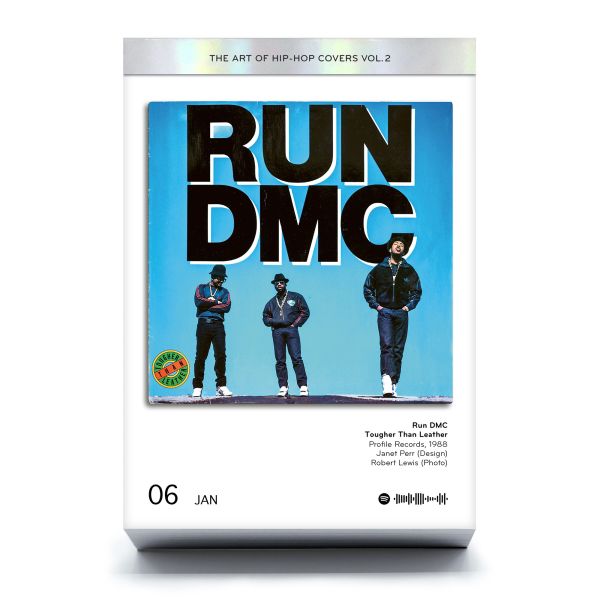 Calendar cover of The Art of Hip Hop Covers Vol. 2, with a shelf of vinyl records. Published by Seltmann Publishers.