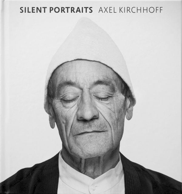 Book cover of Silent Portraits, featuring a male with his eyes closed, in deep meditation. Published by Seltmann Publishers.