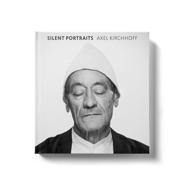 Book cover of Silent Portraits, featuring a male with his eyes closed, in deep meditation. Published by Seltmann Publishers.