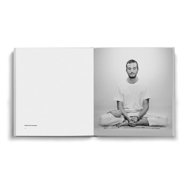 Book cover of Silent Portraits, featuring a male with his eyes closed, in deep meditation. Published by Seltmann Publishers.