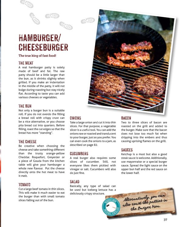 Iron pot of food cooking over fire, on cover of 'Outdoor Cooking, The Petromax Cookbook', by HEEL.