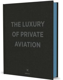 THE LUXURY OF PRIVATE AVIATION in grey font to centre of black cover by teNeues.