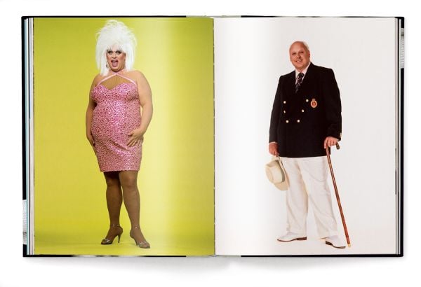 Book cover of It's Not About Me: A Retrospective, featuring Grace Jones in straw hat with black band. Published by teNeues Books.